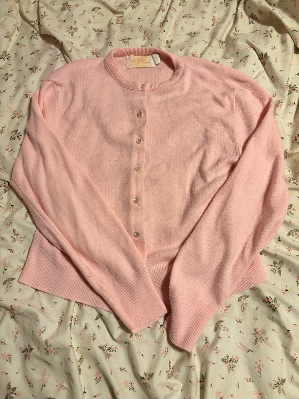 Classic Crewneck Button-Front Sweater - Pink